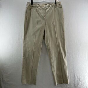 Jones New York Stretch Career Pants Size 12P High Rise Stretch Leg Zip Fly Beige